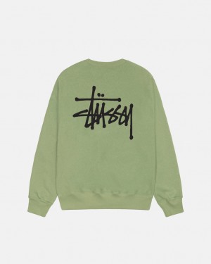 Stussy Basic Stussy Crew - Unisex Hoodies Grøn | DKXBR56352