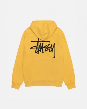 Stussy Basic Stussy Hoodie Pigment Dyed - Unisex Hoodies Orange | DKEAH17759