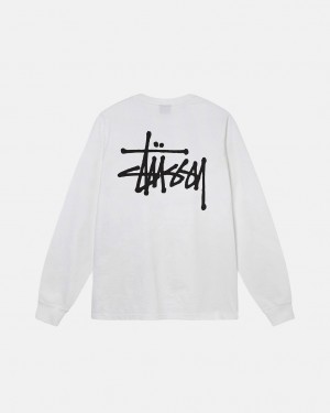 Stussy Basic Stussy LS Tee - Mens Tees Hvide | DKZPD52427