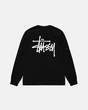 Stussy Basic Stussy LS Tee - Unisex Longsleeve Sort | XDKBH40027