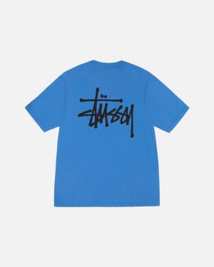 Stussy Basic Stussy Tee Pigment Dyed - Unisex Shortsleeve Blå | ADKWC86951