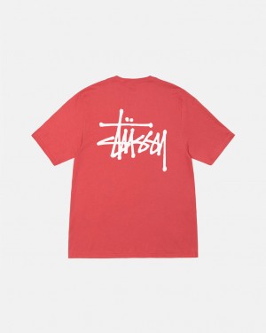 Stussy Basic Stussy Tee - Mens Kort Sleeve T-Shirt Rød | LDKTR54151