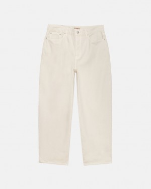 Stussy Big Ol& Jean Washed Canvas - Unisex Pants Beige | DKQAV66076