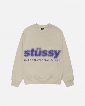 Stussy Blur Crew - Unisex Hoodies Khaki | TDKPQ99921