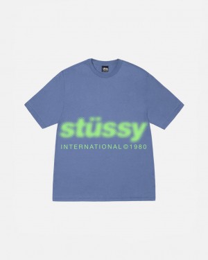 Stussy Blur Tee - Unisex Shortsleeve Blå | DKQAV29005