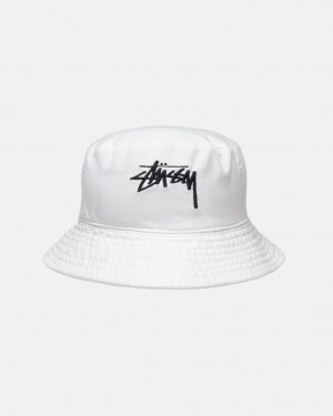 Stussy Bucket Hat Big Stock - Unisex Beige | DKCVG68088