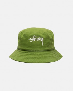 Stussy Bucket Hat Big Stock - Unisex Grøn | DKJZR20723