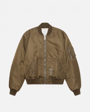 Stussy Built Reversible Bomber Jacket - Unisex Jackets Brune | DKXBR25958