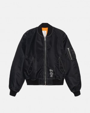 Stussy Built Reversible Bomber Jacket - Unisex Jackets Sort | EDKVG63506