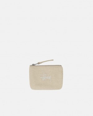 Stussy Canvas Coin Pouch - Unisex Bags Beige | DKDFL75441