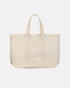 Stussy Canvas Extra Large Tote Bag - Unisex Bags Beige | QDKUV31056