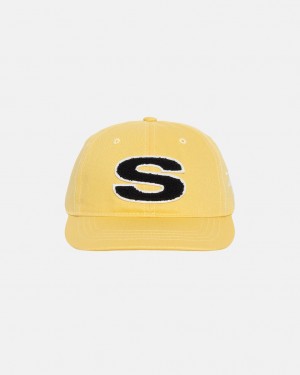 Stussy Chenille S Low Pro Cap - Unisex Sennep | DKDFL75188