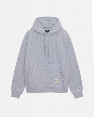 Stussy Contrast Stitch Label Hoodie - Unisex Hoodies Grå | YDKGT51187