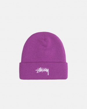 Stussy Cuff Beanie Stock - Unisex Lilla | DDKKV49544