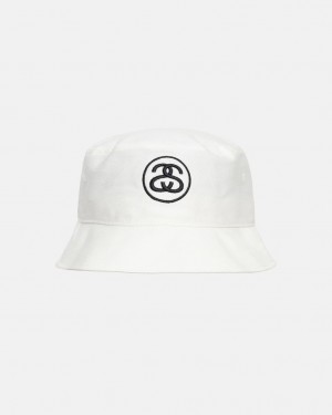 Stussy Deep Bucket Hat SS Link - Unisex Hvide | DKZPD48598