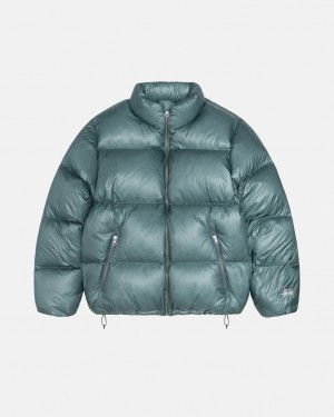 Stussy Down Puffer Parachute Ripstop - Unisex Jackets Blå | XDKBH27856