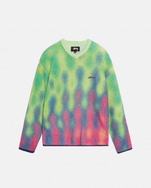 Stussy Gradient Dot Brushed Sweater - Unisex Sweaters Flerfarvede | EDKVG89008