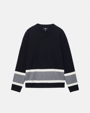 Stussy Hockey Sweater - Unisex Sweaters Sort | TDKWZ64926