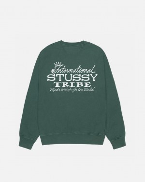 Stussy IST Crew Pigment Dyed - Unisex Hoodies Grøn | DKJZR47487