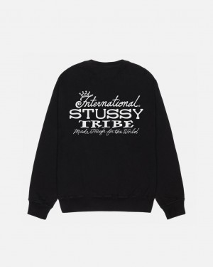 Stussy IST Crew Pigment Dyed - Unisex Hoodies Sort | DKQCS60346