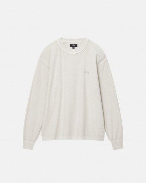 Stussy Lazy LS Tee - Unisex Longsleeve Beige | DKJVR11899