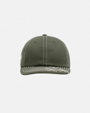 Stussy Low Pro Basic Stitch Strapback - Unisex Olivengrøn | FDKHY81456