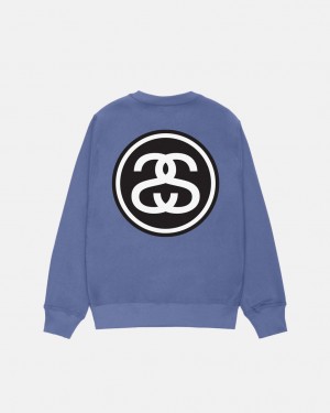 Stussy SS-Link Crew - Unisex Hoodies Blå | DKZPD18159