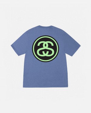 Stussy SS-Link Tee - Unisex Shortsleeve Blå | ADKWC64276