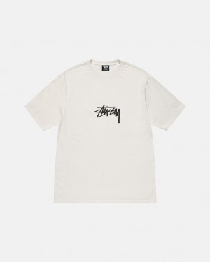 Stussy Small Stock Tee Pigment Dyed - Unisex Shortsleeve Beige | YDKGT74235