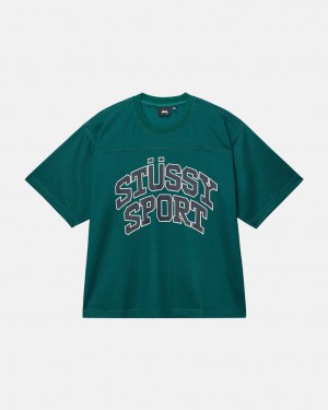 Stussy Sports Mesh Football Jersey - Unisex Sweaters Knits Grøn | ZDKNQ57017