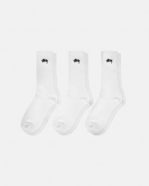 Stussy Stock Crew Sock Pack - Home Goods Hvide | GDKUC30872