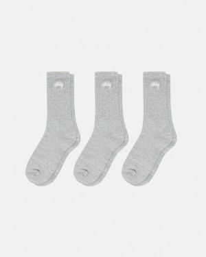 Stussy Stock Crew Sock Pack - Home Goods Grå | DKICD33244