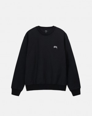 Stussy Stock Logo Crew - Unisex Hoodies Sort | DDKKV64857