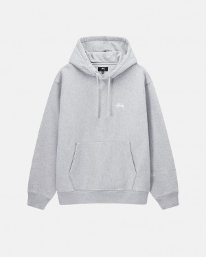 Stussy Stock Logo Hoodie - Unisex Hoodies Grå | DKEAH61493