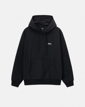 Stussy Stock Logo Hoodie - Unisex Hoodies Sort | XDKGW85498