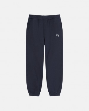 Stussy Stock Logo Sweatpant - Unisex Pants Mørkeblå | ADKDF26601