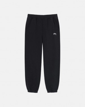 Stussy Stock Logo Sweatpant - Unisex Pants Sort | DKCIF29026