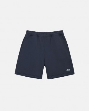 Stussy Stock Logo Sweatshort - Unisex Shorts Trunks Mørkeblå | DKEGJ33968