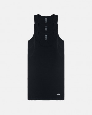 Stussy Stussy Tank Undershirt - Unisex Sweaters Knits Sort | FDKHY70721