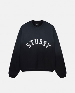 Stussy Sun Faded Oversized Crew - Unisex Hoodies Sort | DKQCS10400