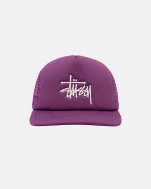 Stussy Trucker Big Basic Snapback - Unisex Lilla | DKDFL44891