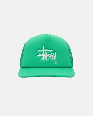 Stussy Trucker Big Basic Snapback - Unisex Grøn | DKCVG41701