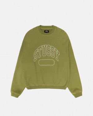 Stussy Varsity Oversized Crew - Unisex Hoodies Grøn | DKICD34398