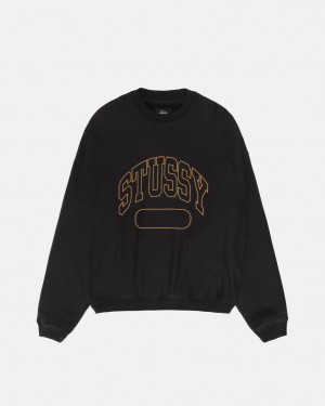 Stussy Varsity Oversized Crew - Unisex Hoodies Sort | DKDFL94854