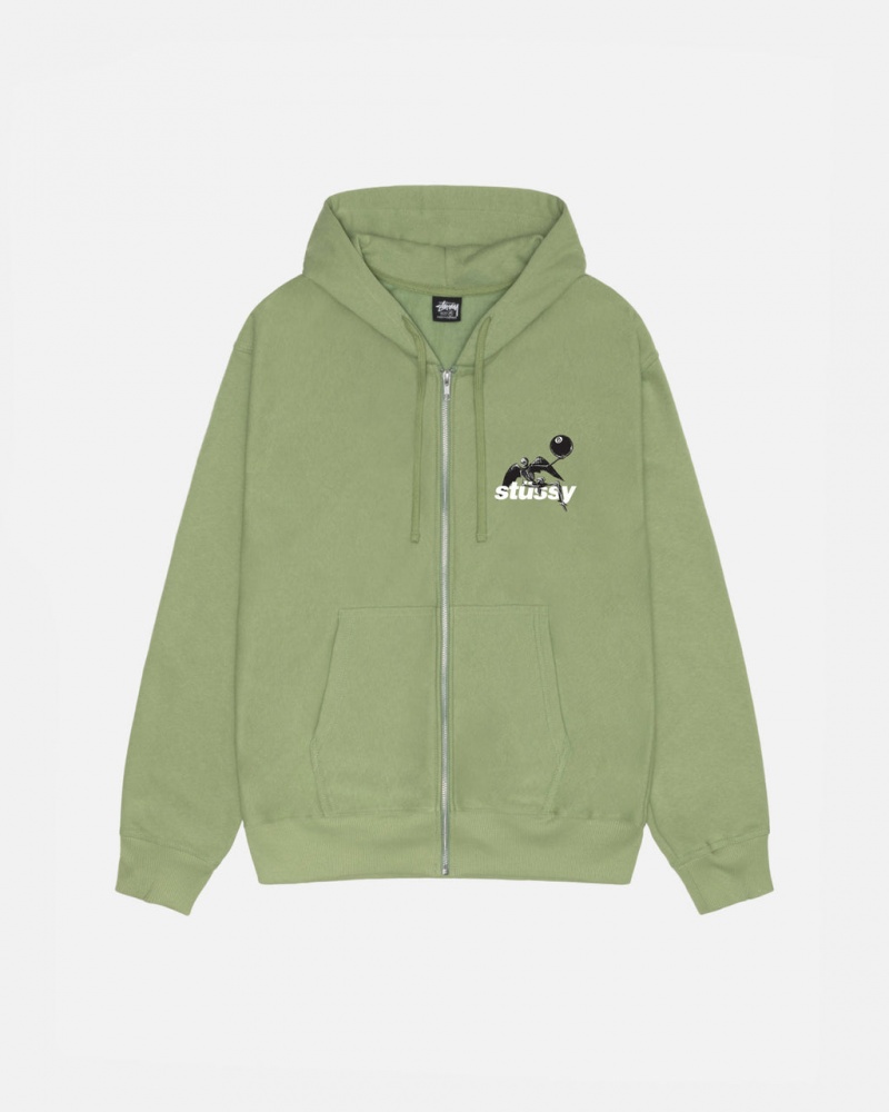 Stussy Apocalypse Zip Hoodie - Unisex Hoodies Grøn | FDKHY51169