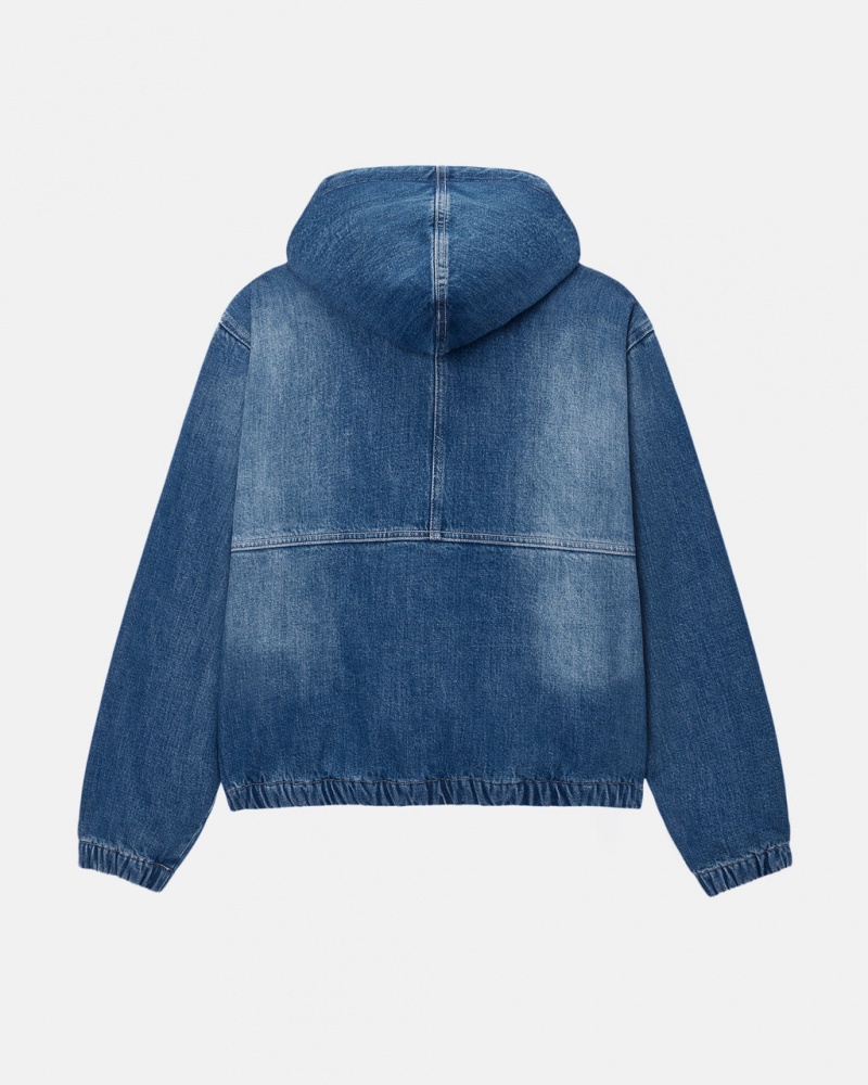 Stussy Arbejds Jacket Denim Sherpa - Unisex Jackets Blå | DDKVO24340