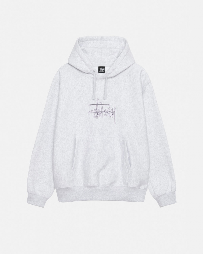 Stussy Basic Applique Hoodie - Unisex Hoodies Grå | MDKHR51604