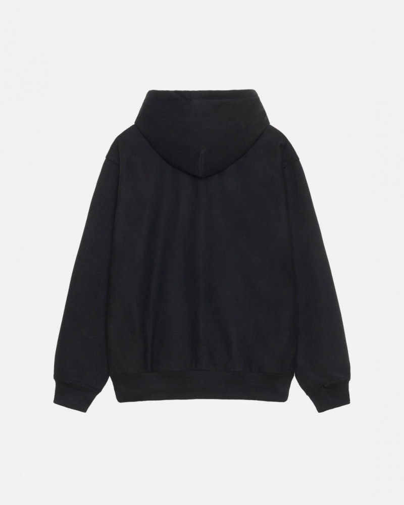 Stussy Basic Applique Hoodie - Unisex Hoodies Sort | SDKVO22607