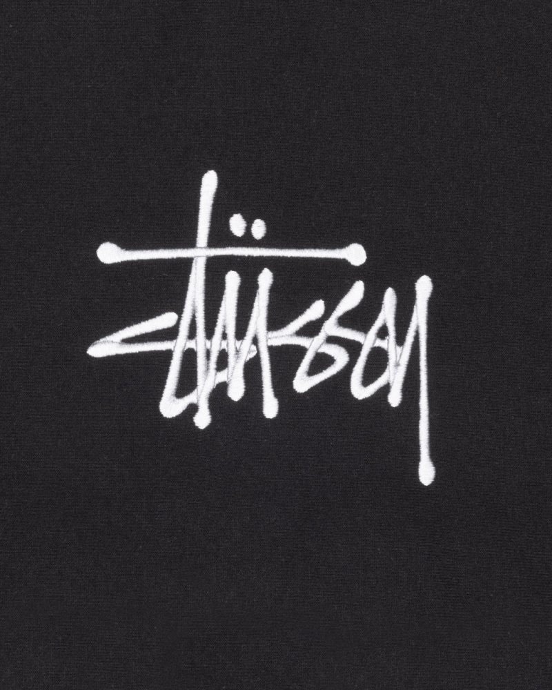 Stussy Basic Applique Hoodie - Unisex Hoodies Sort | SDKVO22607