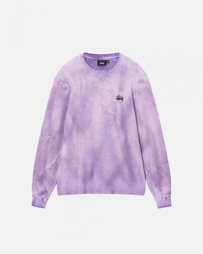 Stussy Basic Stock LS Thermal - Unisex Longsleeve T-Shirts Lavendel | DKICD93551